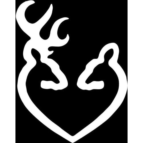 Browning Heart Deer Buck Hunting Doe Country Window Sticker Vinyl Decal 14x11cm