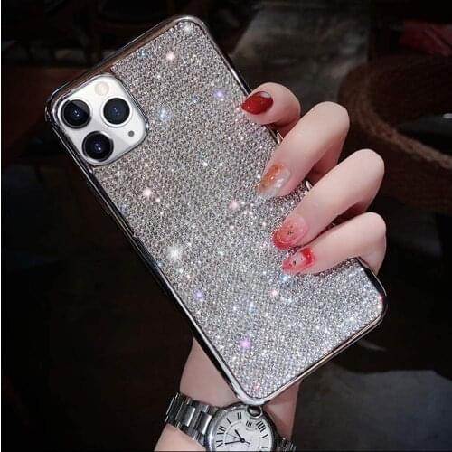 Fashion Rhinestone Diamond Soft Electroplate Full Bling Glitter Case Cover For iPhone 12 Mini 11 Pro XS Max XR X 8 7 6S Plus SE