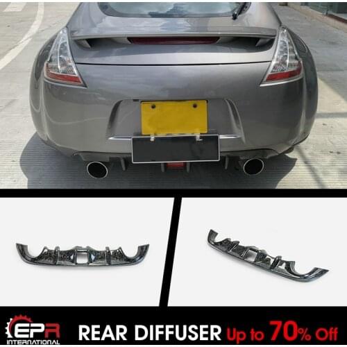 For 2009 onwards Nissan Fairlady 370Z Z34 OE Forged Carbon Look Rear bumper diffuser Under Spoiler Splitter Body Accessories