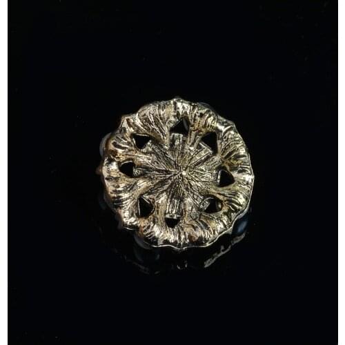 10pcs 18mm Alloy Round Embellishment Craft Buttons for Jewelry Making Gold