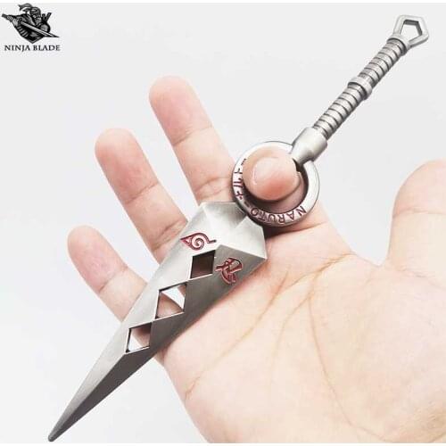 Anime Ninja Dragon Bone Kunai Weapon Model Hidden Leaf Shinobi Alloy Replica Unsharpend Blade Metal Fake Knife Cosplay Prop