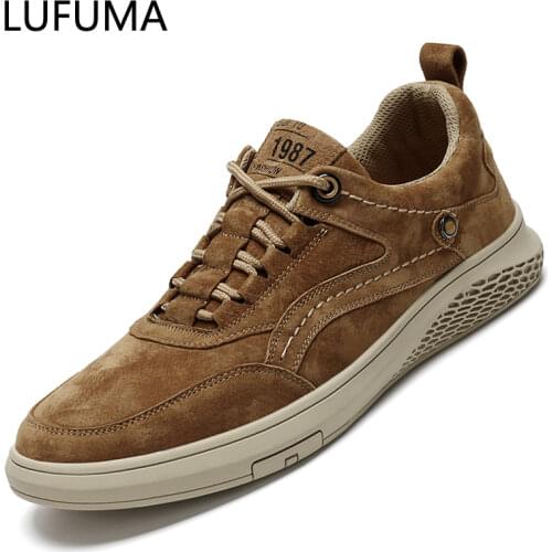 Hot Sale Men Shoes fashion Genuine Leather Loafers Breathable Autumn lace up comfortable Casual Shoes Outdoor Men Sneakers shoes