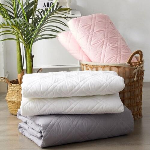 Gray Color Soft Hand Feeling Quilted Mattress Cover Air-Permeable All-inclusive Mattress Protector Cover Not Included Pillowcase