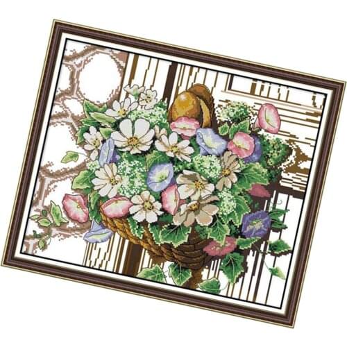 Cute Flower Pattern Cross Stitch Kit Wall Stamped Cross Stitch Needlework