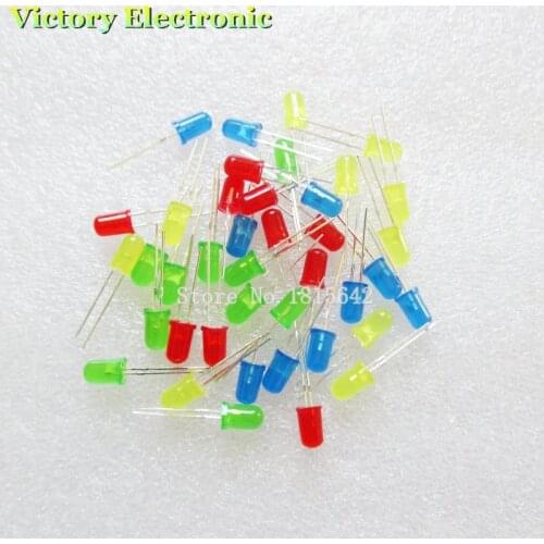 40PCS/Lot 5MM LED Set Mixed Color Red Green Yellow Blue LED Diode Kit Wholesale