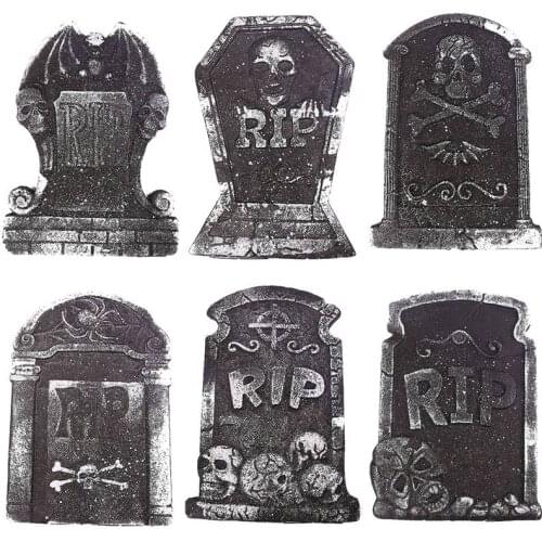 1pcs Tombstones Halloween Props Haunted House Outdoor Indoor Spooky Decoration 38*26.5cm Randomly