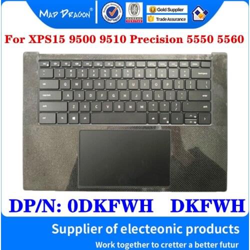New original Laptop Replacement US Palmrest Upper Cover Case For Dell XPS15 9500 Precision 5550 M5550 FDQ50 DP/N: 0DKFWH DKFWH