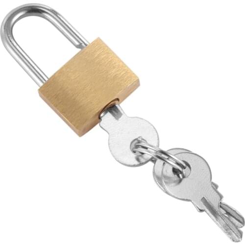 New Cabinet Luggage Security Metal Lock Padlock Gold Silver Tone With 3 Keys Padlock Box Case Lock Mini Locks Lovers Safe Lock