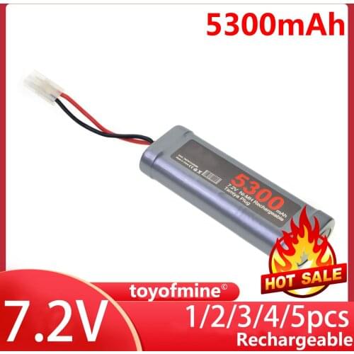 1/2/3/4/5pcs NiMH 7.2V 5300mAh Tamiya Plug rechargeable battery Grey