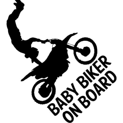 Car Stickers Personalized Fun Baby Bicycle Pattern Car Decoration Accessories Decal Creative Waterproof Black/white, 15cm*13cm