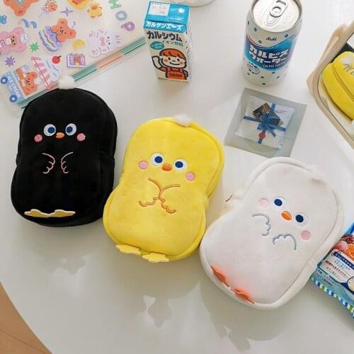 Plush Pencil Case Kawaii Chicken Student Portable Pen Box Large Capacity Stationery Storage Bag Pencil Pouch School Supplies