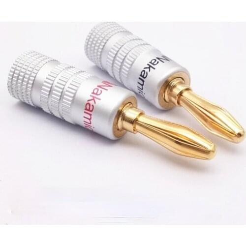 1pcs-5pcs Nakamichi Pure Copper Gilded 4mm Speaker Connector / Banana Plug / Speaker Cable Plug / No Need Welding Black + Red