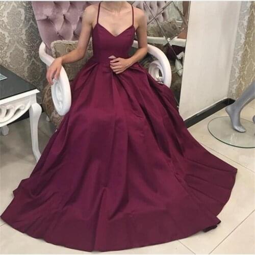 Sexy Straps Satin A Line Chic Evening Dress 2020 Dress Party Prom Gown Formal Dress robe de soiree vestido longo festa