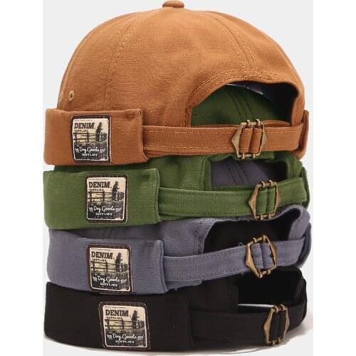 Fashion Men And Women Easy Matching Patch Couple Hip-hop Skullcap Beanie Hat Cap Adjustable Vintage Cap Gorros Free Shipping