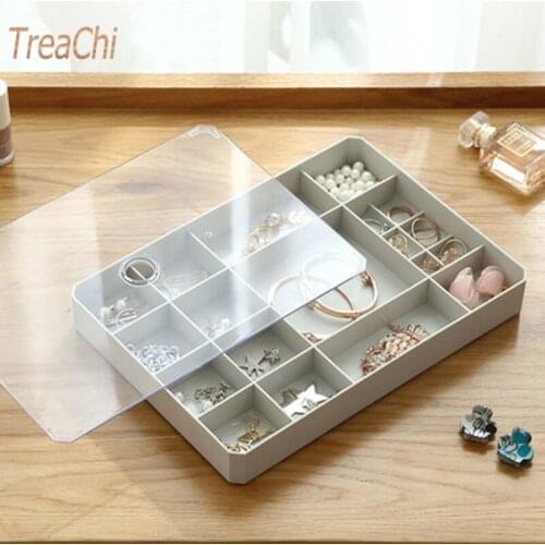 Jewelry Storage Box Household Large Capacity Jewelry Box Rings Earrings Necklace Pendant Bracelet Transparent Plastic Container