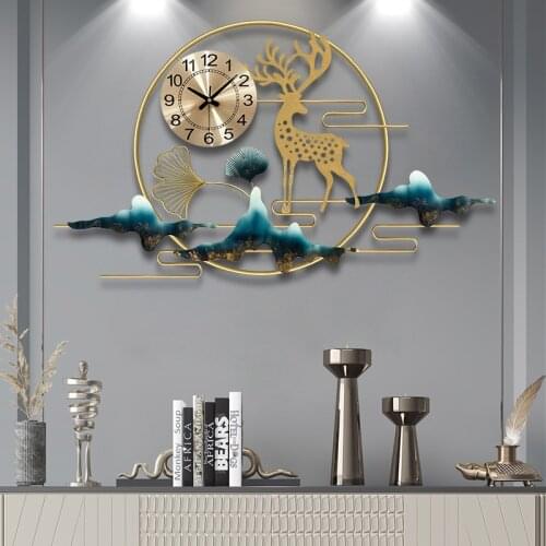 Modern Clocks Wall Home Decor Home Study Room Animal Flowers Metal Wrought Iron 3d Clock Wall Hanging Living Room Decoration