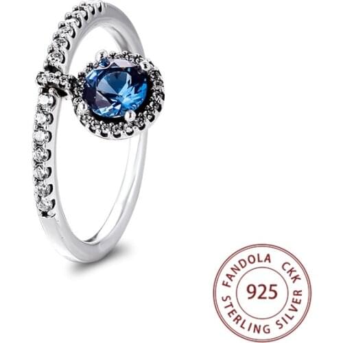 Dangling Round Sparkling Ring 925 Sterling Silver Crystal Wedding Rings for Women Men Fine Jewelry anillos bague femme