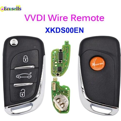 Xhorse Wire Universal Remote Key XKDS00EN 3 Buttons for VVDI Key Tool /VVDI2 English Version for Peugeot Citroen DS Style