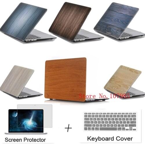 Protective Cover Shell laptop Protector New Wood Grain Hard Case For Apple Macbook Air Pro 11 12 13 15 Retina 13.3 Touchbar Bag