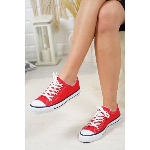 Womens Red Sneakers Comfortable Sports Casual Stylish Combinations Style Fashion Summer Fabric