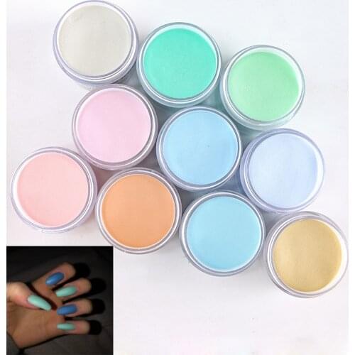 10color Acrylic Powder(1OZ) Extension&Carved Powder Pigment Dipping Dust Nail polymer tips For Professional Nail Art Pigment#30G