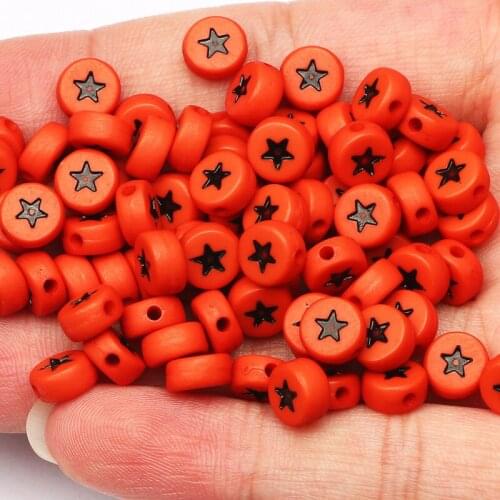 100-500pcs/lot Round 4x7mm Orange Loose Acrylic Spacer Beads For Jewelry Making DIY Charm Necklace Bracelet Beaded Accessories