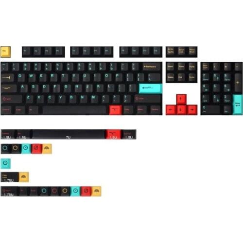 129Pcs Metropolis Style PBT Dye-sub Keycaps for 61/64/87/96/104 Keys GH60 RK61 Matrix Joke Custom Mechanical Gaming Keyboard