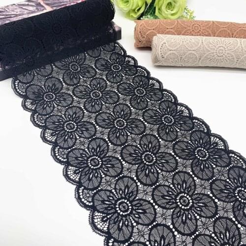 3y/lot Width 22.50cm 3 Colors Khaki Stretch Lace Trim For Lingerie Sewing Craft DIY Apparel Fabric Lace Garment Accessory