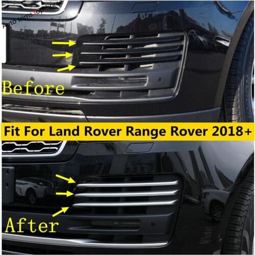 ABS Chrome Front Fog Light Lamp Eyebrow EyeLid Strip Decor Cover Kit Trim For Land Rover Range Rover 2018 - 2021 Accessories