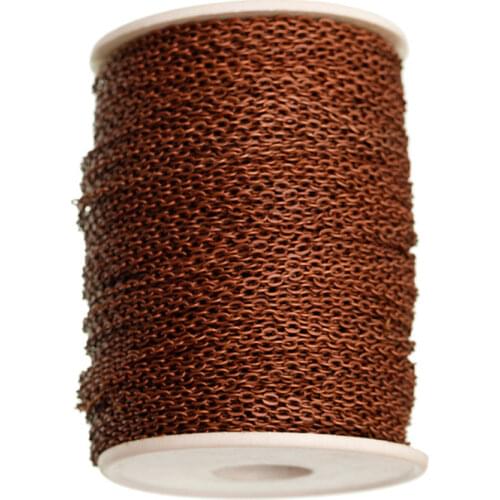 Antique Copper Chain Stainless Steel Necklace Cable Bulk Iron Metal Chain Findings for necklace Finding 5m/lot (ILOVEDIY)