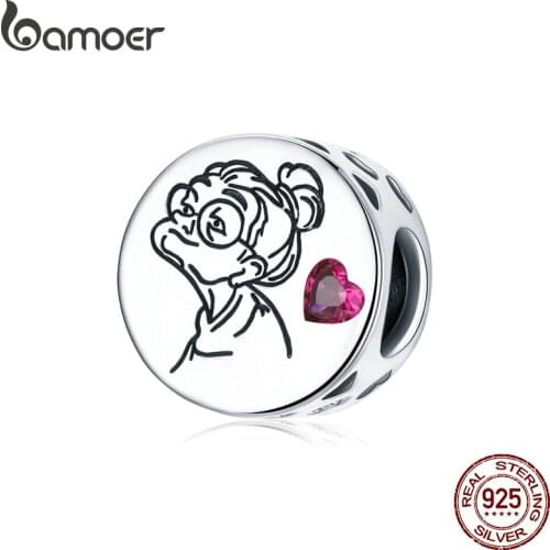 Bamoer Family Letter Floral Bead Grandma Nana Heart 925 Sterling silver CZ Charms fit Original Bracelet Bangle Jewelry SCC1762