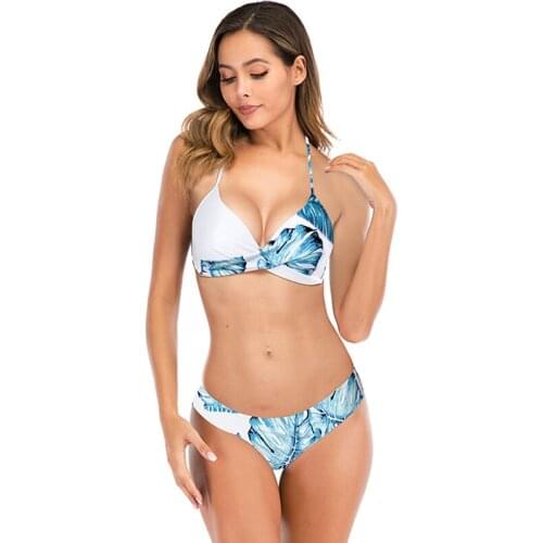 Push Up Bikinis 2021 Swimwear Women Swimsuit Print Floral Dot Bikini Set Mujer Swimsuit Bathing Suit Beachwear Biquini Two Piece