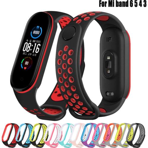 Bracelet for Xiaomi Mi Band 5 6 smart watchband for miband 4/5 Sports Breathable Wrist belt Silicone correa mi band 4 3 Straps