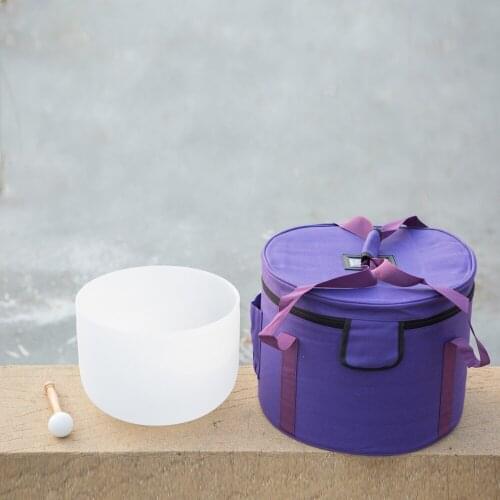 12inch C/D/E/F/G/A/B Chakra Frosted Quartz Crystal Singing Bowl + bag For Meditation Yoga Healing