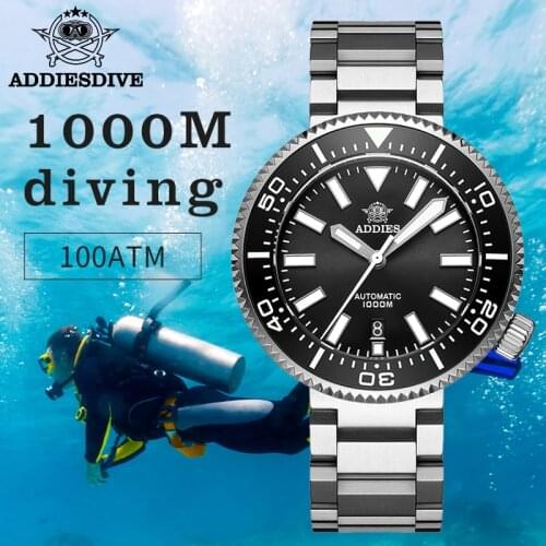 Addies Diving Watch 1000m Diver dive Watch Stainless steel Watches men NH35 Ceramic Bezel Mechanical Watch Automatic Mens watch
