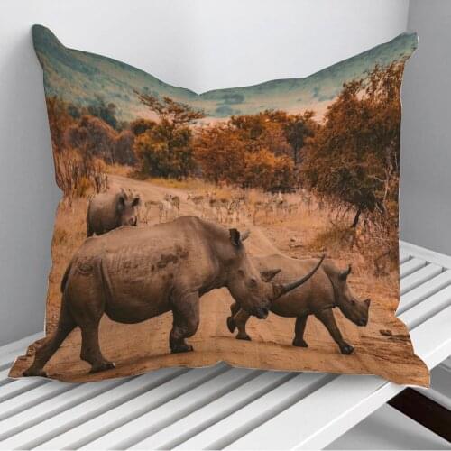 Baby Rhino Throw Pillows Cushion Cover On Sofa Home Decor 45*45cm 40*40cm Gift Pillowcase Cojines Dropshipping