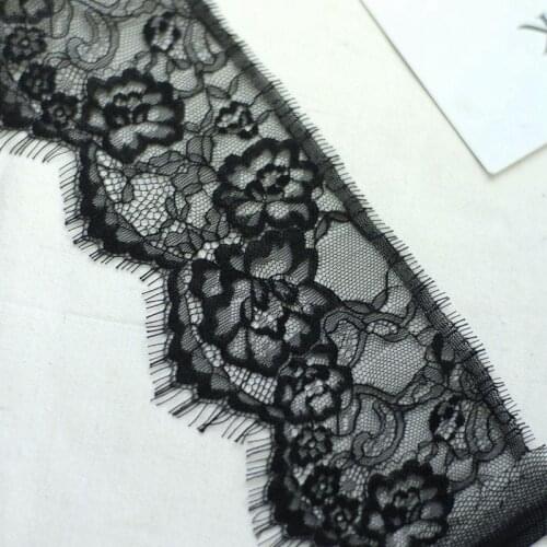 3meters White/Black eyelashes lace ribbon 9.5cm childrens wear lace trims DIY african lace fabric home soft Wedding decoration