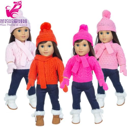 18 inch girl doll clothes 43cm baby doll sweater pink red toys doll coat