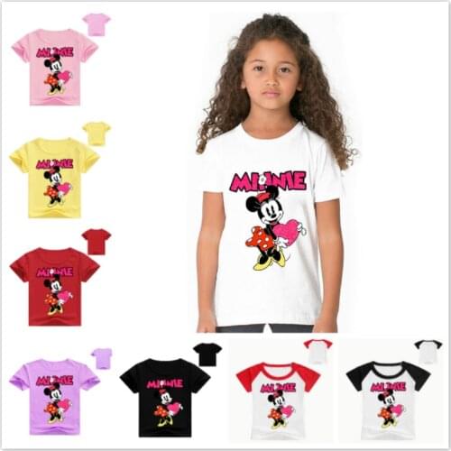 Summer Children Boys T Shirts Girl Cotton Shirts Toddlers Short Sleeve T-Shirt Top Kids Clothing Cartoon Minnie Baby Clothes Tee