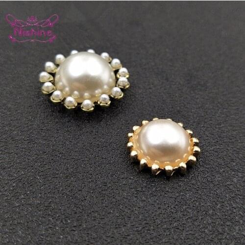 Fashion Circular Alloy Button DIY Handmade Bowknot Headwear Accessoires Hand-sewn Buckle Garment Decorative Photography Props