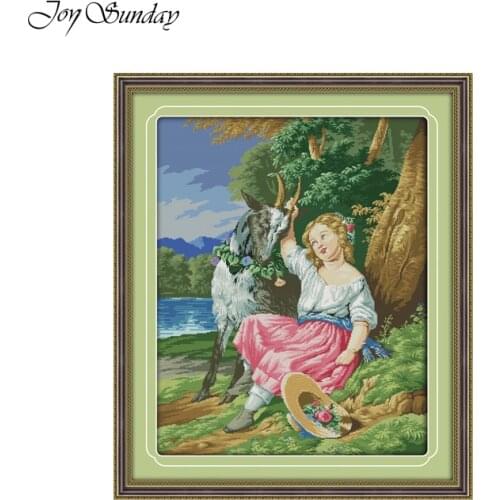 DMC Counted Chinese Cross Stitch Kit for Embroidery Kits Portrait Painting Shepherd Girl 11CT 14CT DIY Home Decor Needlework Set