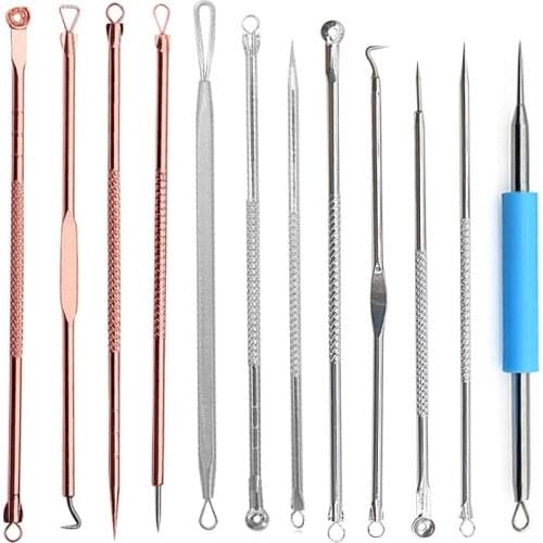 Stainless Steel Blackhead Remover Needles Comedone Extractor Pimple Blemish Face Care Beauty Tools Sets Black Head Acne Removal