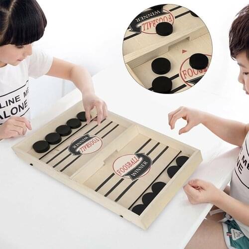 Table Hockey Paced Fast Sling Puck Board Games Foosball Winner Games Catapult Chess Parent-child Interactive Toy for Children