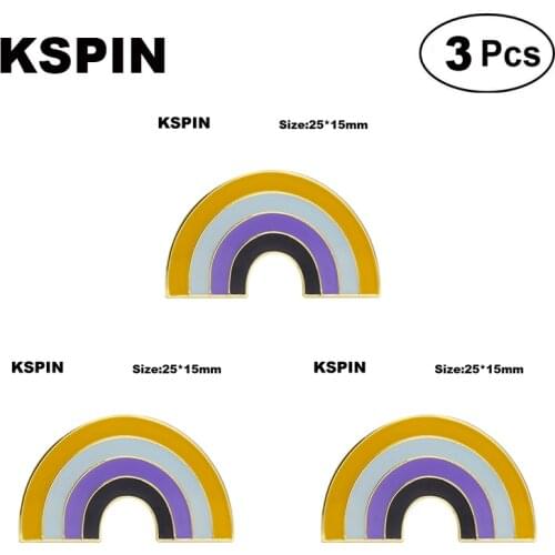 Nonbinary Pride Rainbow Badge Lapel Pin Brooches Pins Flag badge Brooch Badges