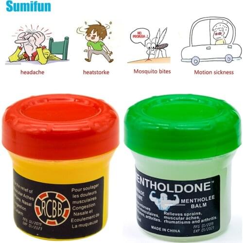 2pcs Cooling Oil Refresh Balm Pain Relief Ointment Cold Headache Dizziness Muscle Rub Aches Cream Medical Plaster