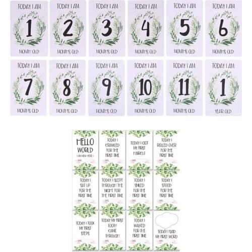 2020 New 12 Sheet Milestone Photo Sharing Cards Gift Set Baby Age Cards - Baby Milestone Cards, Baby Photo Cards - Newborn Photo