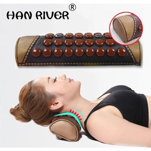 Jade germanium stone massage neck pillow improve the bodys blood circulation of cervical vertebra of magnetic therapy and healt