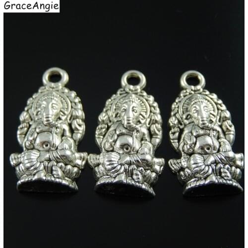 5pieces)India Buddha pendant 27*14mm Charms Ethnic Women Necklace Pendants Jewelry Vintage Handmade Crafts Unisex Style 39058