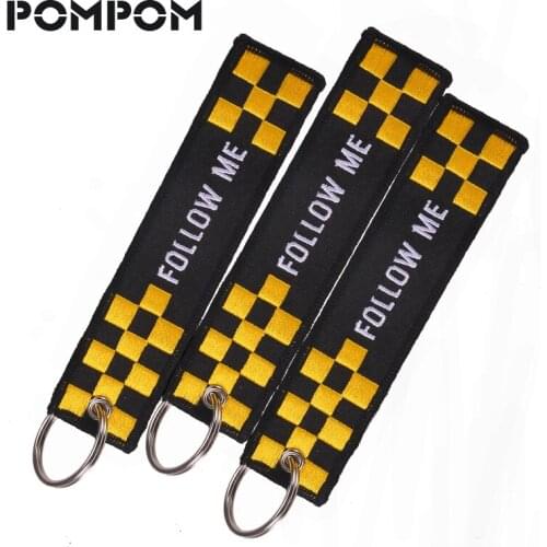 POMPOM 3 PCS/LOT Follow Me Keychains For Aviation Gifts Stitch OEM keychain keyring Key tag Aviation jewelry 4 llaveros aviacion