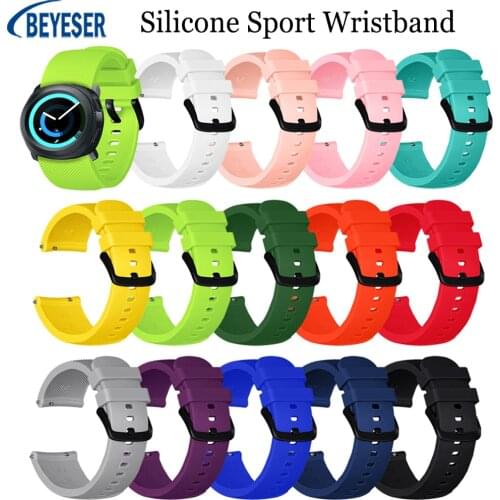 Sport Silicone Wristband 20MM Watch Strap For Samsung Galaxy Watch3 41mm Gear S2 Replacement Smart Watch Band Wristband Bracelet